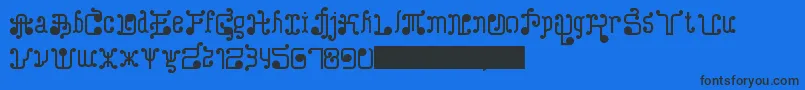 TurkAndNusa-Schriftart – Schwarze Schriften auf blauem Hintergrund