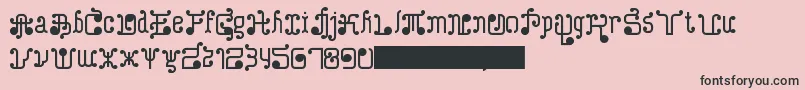 フォントTurkAndNusa – ピンクの背景に黒い文字