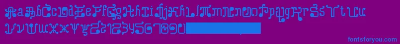 フォントTurkAndNusa – 紫色の背景に青い文字