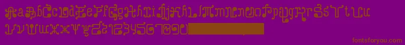 フォントTurkAndNusa – 紫色の背景に茶色のフォント