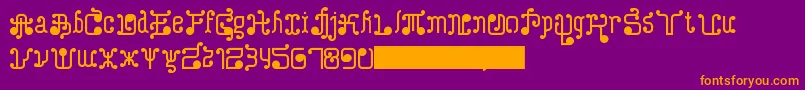TurkAndNusa-Schriftart – Orangefarbene Schriften auf violettem Hintergrund