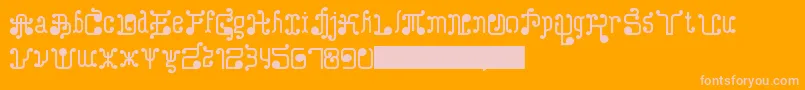 Fonte TurkAndNusa – fontes rosa em um fundo laranja