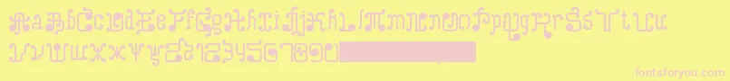 TurkAndNusa-Schriftart – Rosa Schriften auf gelbem Hintergrund