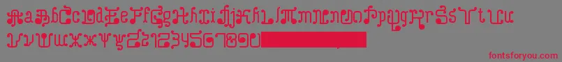 フォントTurkAndNusa – 赤い文字の灰色の背景