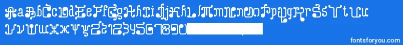 フォントTurkAndNusa – 青い背景に白い文字