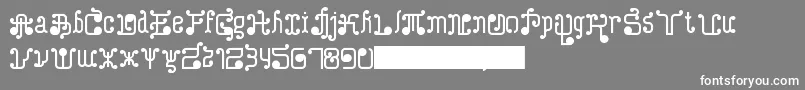 フォントTurkAndNusa – 灰色の背景に白い文字