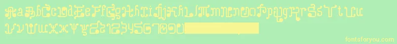 TurkAndNusa Font – Yellow Fonts on Green Background
