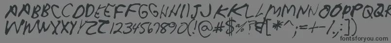 Crappydanallcaps-Schriftart – Schwarze Schriften auf grauem Hintergrund