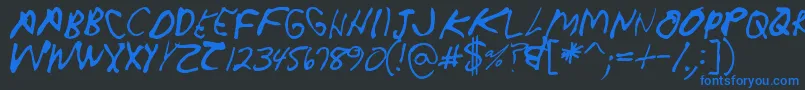 Crappydanallcaps Font – Blue Fonts on Black Background