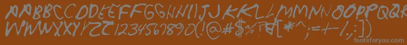 Шрифт Crappydanallcaps – серые шрифты на коричневом фоне