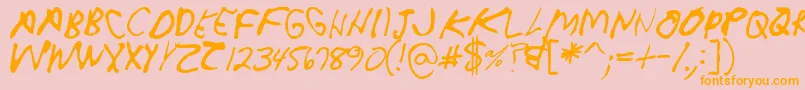 Crappydanallcaps Font – Orange Fonts on Pink Background