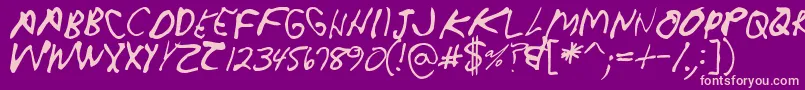 Crappydanallcaps Font – Pink Fonts on Purple Background