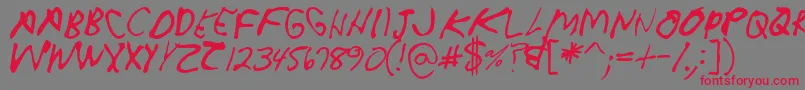 Crappydanallcaps Font – Red Fonts on Gray Background