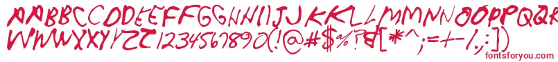 Crappydanallcaps Font – Red Fonts on White Background