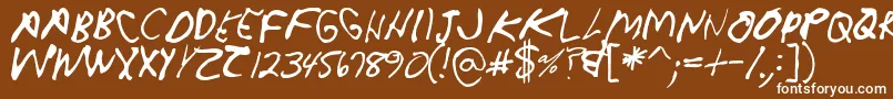 Crappydanallcaps Font – White Fonts on Brown Background