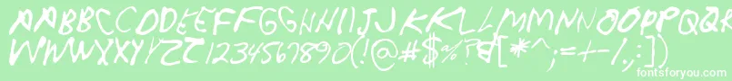 Crappydanallcaps Font – White Fonts on Green Background