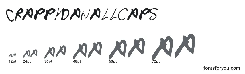 Größen der Schriftart Crappydanallcaps