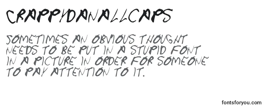 Przegląd czcionki Crappydanallcaps