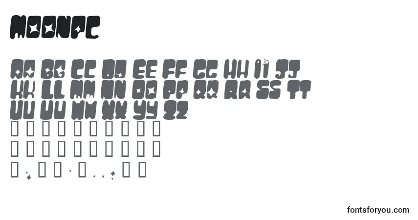 Moonpc-fontti – aakkoset, numerot, erikoismerkit