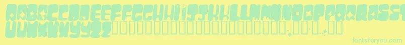 Moonpc Font – Green Fonts on Yellow Background