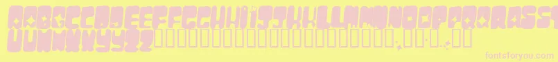 Moonpc Font – Pink Fonts on Yellow Background