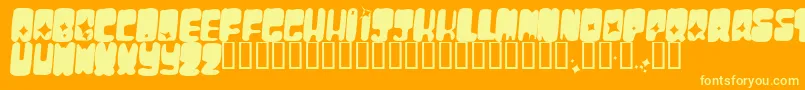 Moonpc Font – Yellow Fonts on Orange Background