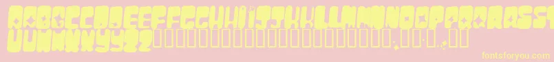 Moonpc Font – Yellow Fonts on Pink Background