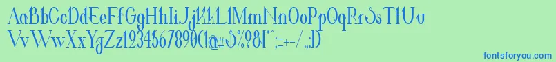 ValkyrieBoldCondensed Font – Blue Fonts on Green Background
