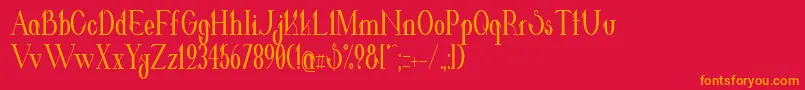 フォントValkyrieBoldCondensed – 赤い背景にオレンジの文字