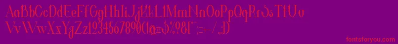 ValkyrieBoldCondensed-Schriftart – Rote Schriften auf violettem Hintergrund