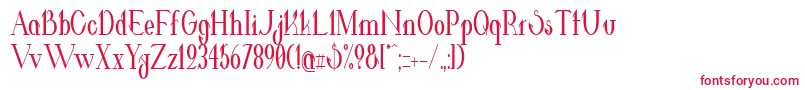 フォントValkyrieBoldCondensed – 白い背景に赤い文字