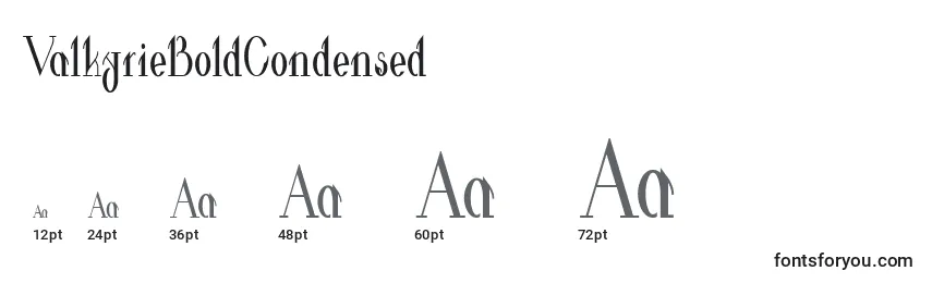 ValkyrieBoldCondensed Font Sizes