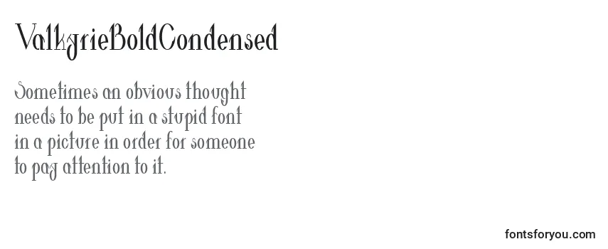 Review of the ValkyrieBoldCondensed Font