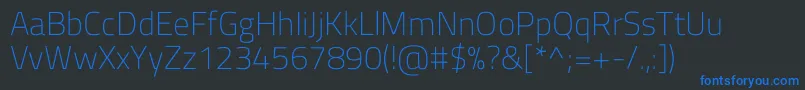 TitilliumwebExtralight Font – Blue Fonts on Black Background