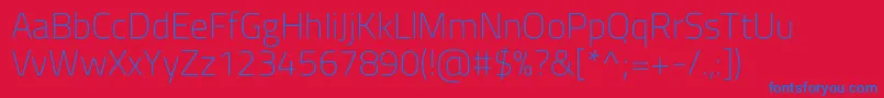 TitilliumwebExtralight-Schriftart – Blaue Schriften auf rotem Hintergrund