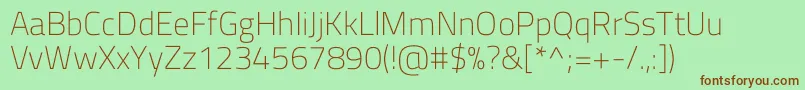 Шрифт TitilliumwebExtralight – коричневые шрифты на зелёном фоне