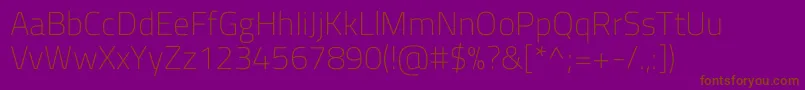 フォントTitilliumwebExtralight – 紫色の背景に茶色のフォント