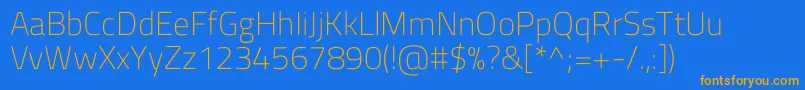 TitilliumwebExtralight Font – Orange Fonts on Blue Background