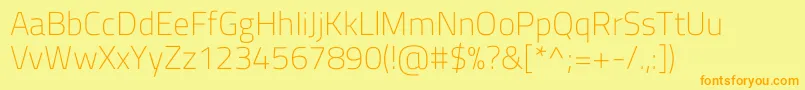 More about TitilliumwebExtralight Font TitilliumwebExtralight Font – Orange Fonts on Yellow Background