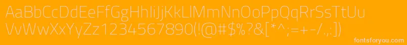 TitilliumwebExtralight-fontti – vaaleanpunaiset fontit oranssilla taustalla