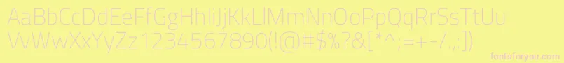 TitilliumwebExtralight-Schriftart – Rosa Schriften auf gelbem Hintergrund
