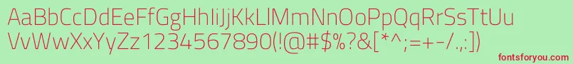 TitilliumwebExtralight Font – Red Fonts on Green Background
