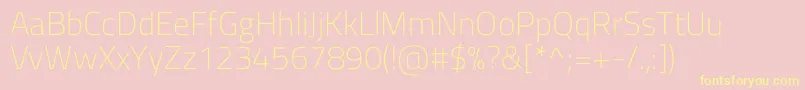 TitilliumwebExtralight Font – Yellow Fonts on Pink Background