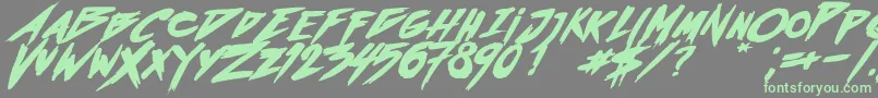 OutrunFutureBoldItalic Font – Green Fonts on Gray Background