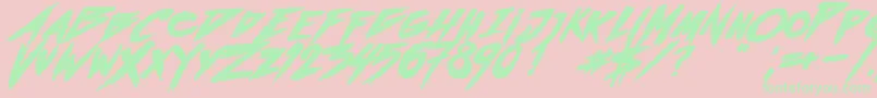 OutrunFutureBoldItalic Font – Green Fonts on Pink Background