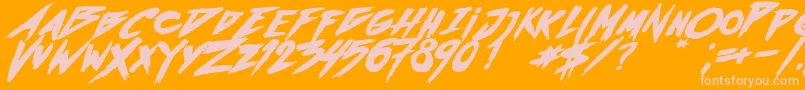 OutrunFutureBoldItalic Font – Pink Fonts on Orange Background