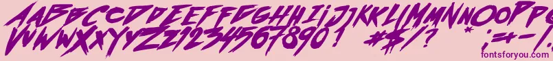 OutrunFutureBoldItalic Font – Purple Fonts on Pink Background