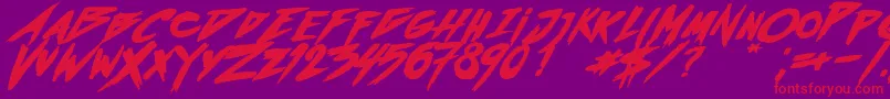 OutrunFutureBoldItalic Font – Red Fonts on Purple Background