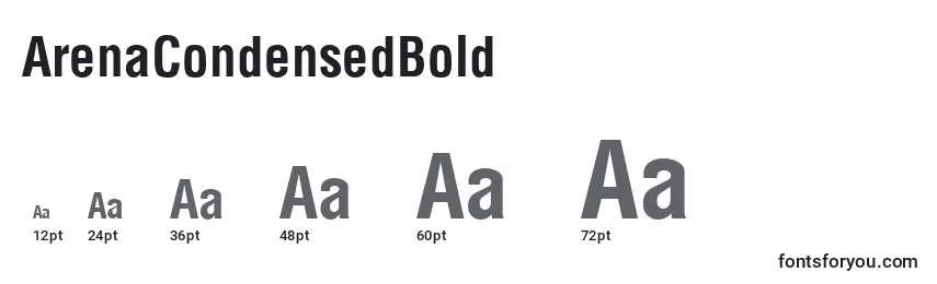 Tamanhos de fonte ArenaCondensedBold