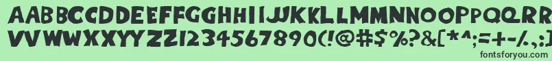 Eighty Percent Caps Font – Black Fonts on Green Background